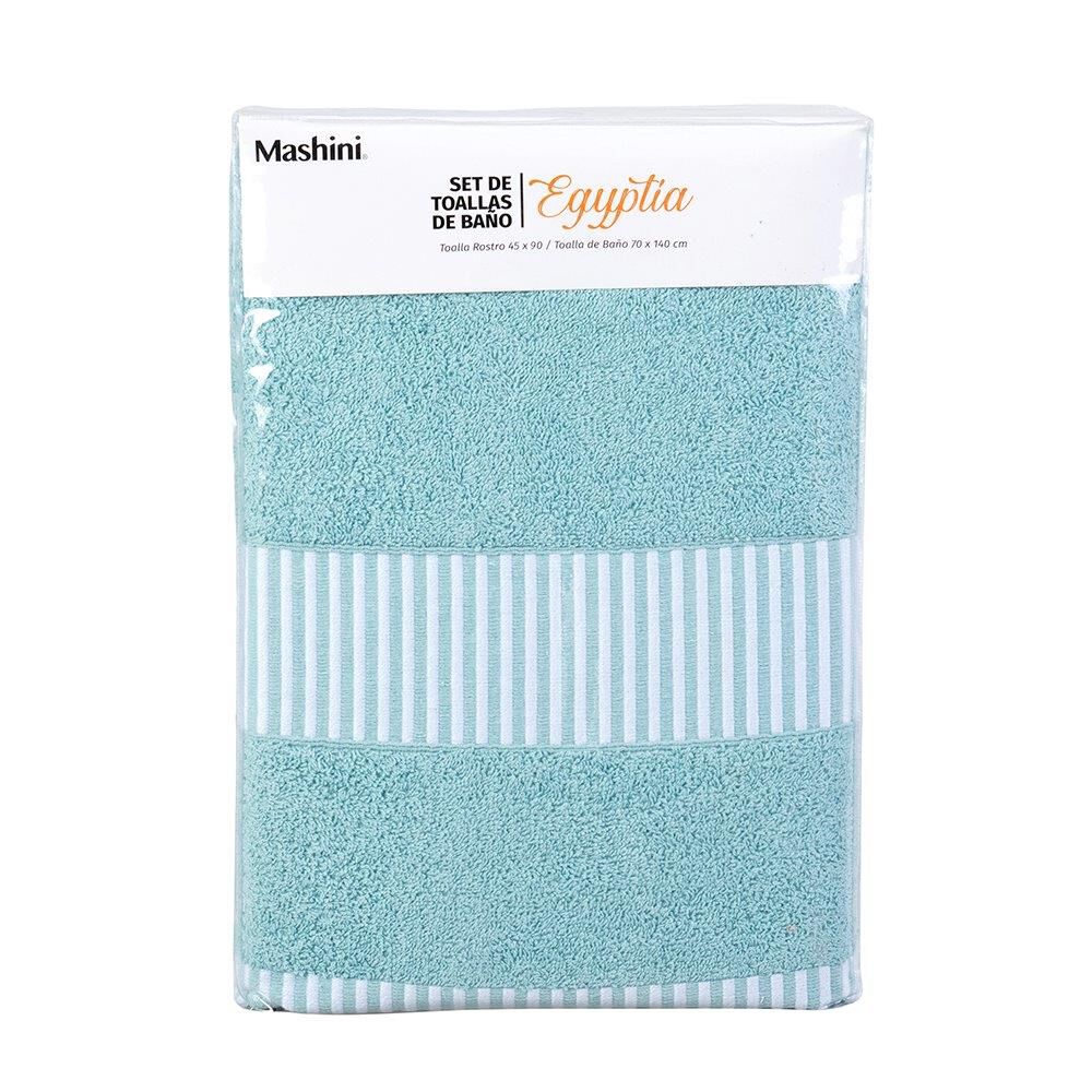 Set 2 Piezas Egyptia 460 Grs 45x90/70x140 Turquesa image number 2.0