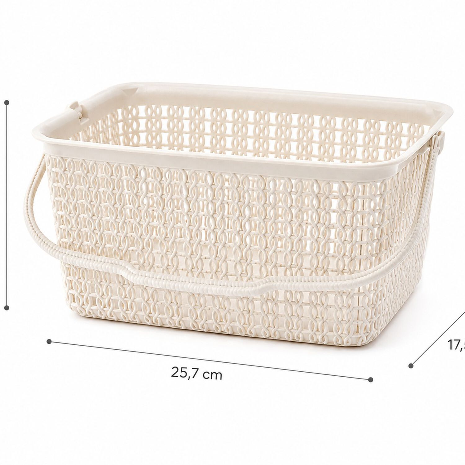 Canastilla Multiusos Khipu 3.8 Litros Marca Reyplast Color Beige image number 6.0