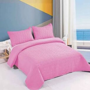 Cubrecama Quilt Cobertor King Rosado