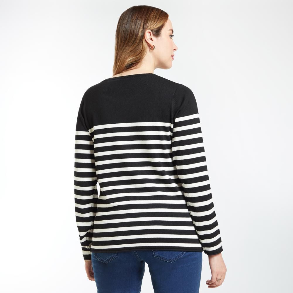 Sweater Listado Regular Cuello Redondo Mujer Geeps image number 3.0