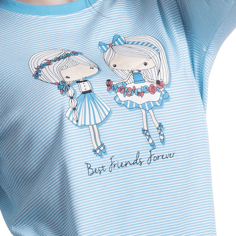 Art. 551 Pijama Algod&oacute;n Rayado Y Estampado De Ni&ntilde;as image number 1.0