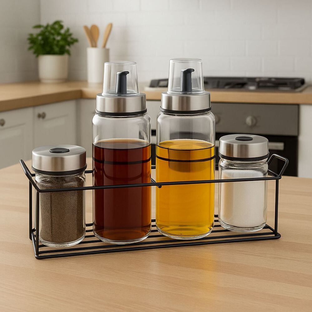 Set 2 Botellas Dispensadoras Aceite Vinagre + 2 Especieros image number 1.0