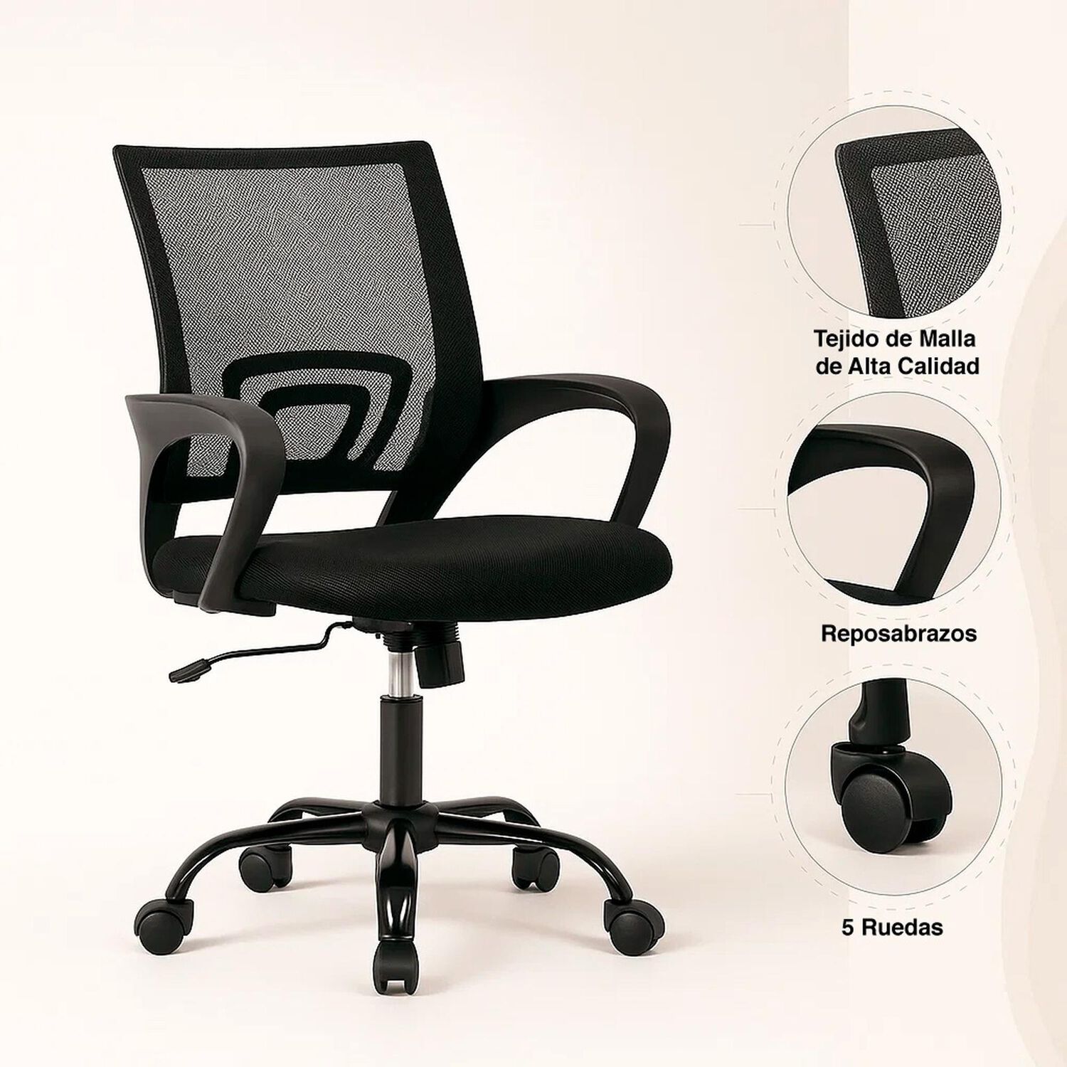 Silla De Oficina Nexo Ergon&oacute;mica - Negra image number 4.0