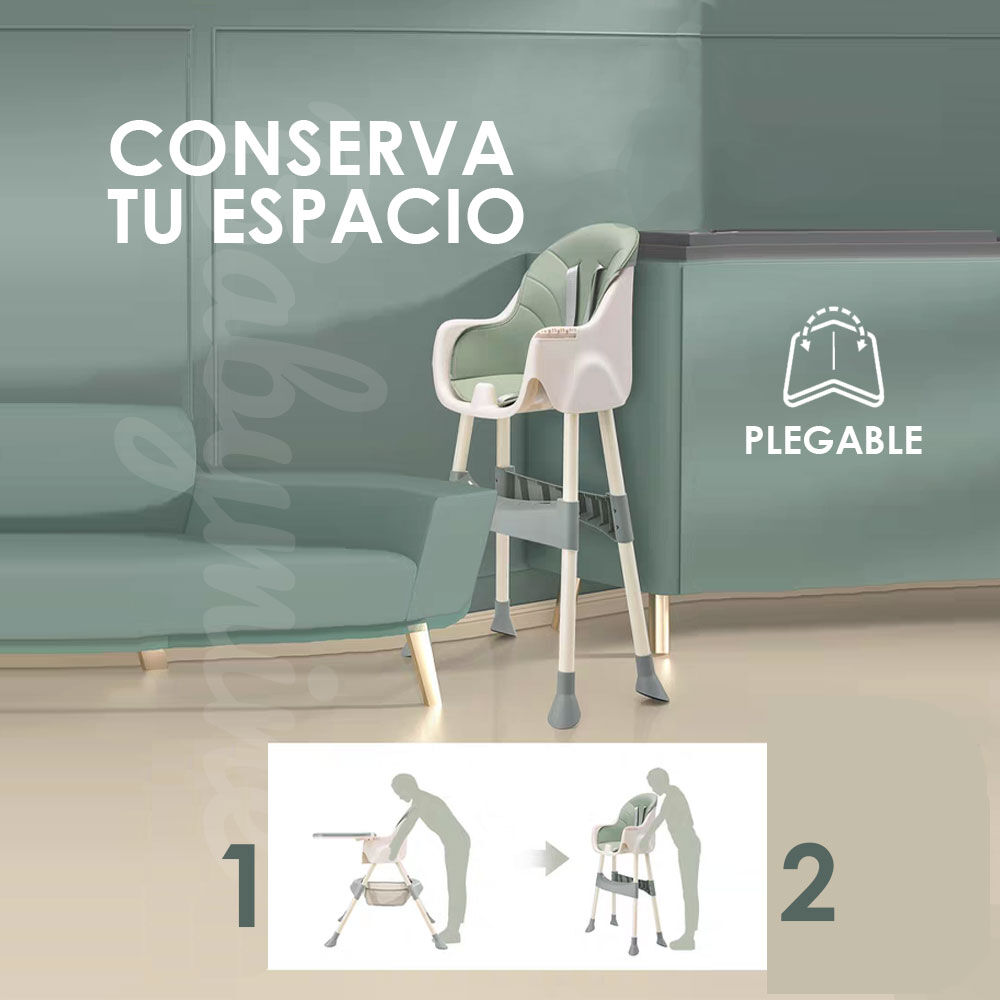 Silla De Comer Multifuncional Verde - Babymine image number 5.0