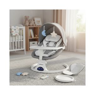Mecedora El&eacute;ctrica 2 En 1 Bluetooth Yoya Gris Lubabycas