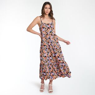 Vestido Básico Largo Sin Mangas Cuello V Mujer Kimera