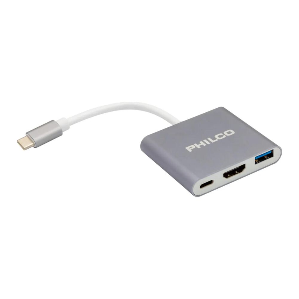 Adaptador 3 En 1 Usb C A Hdmi Usb 3.0 Usb C Gris image number 1.0