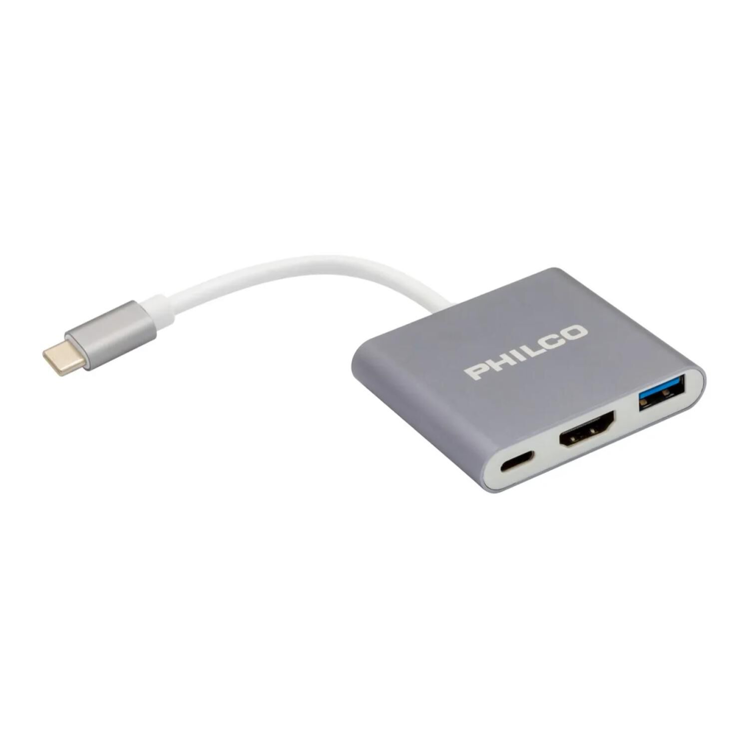 Adaptador 3 En 1 Usb C A Hdmi Usb 3.0 Usb C Gris image number 1.0