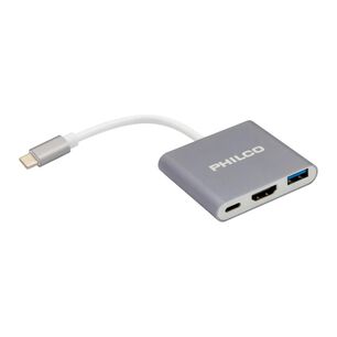 Adaptador 3 En 1 Usb C A Hdmi Usb 3.0 Usb C Gris