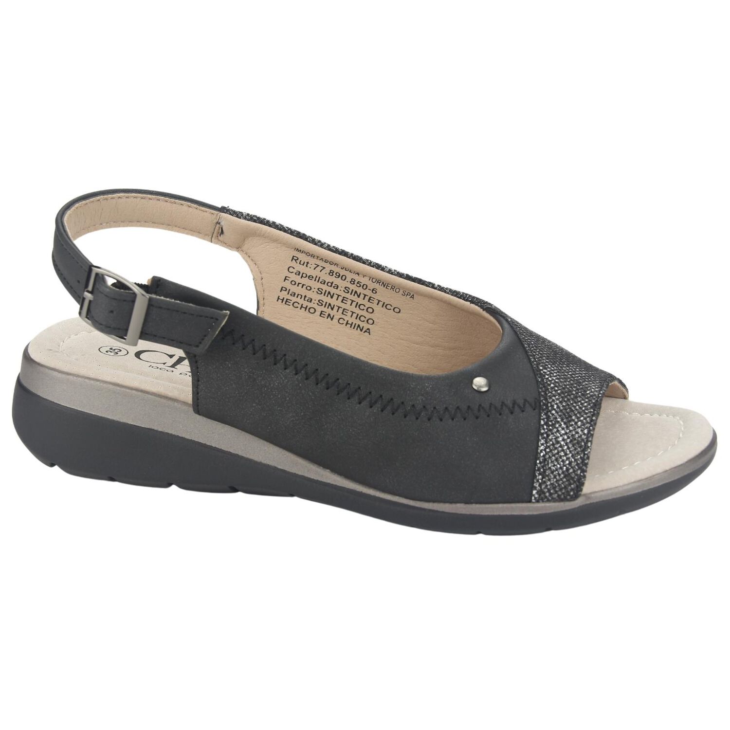 Sandalia Chalada Mujer Floro-5 Negro Casual image number 0.0