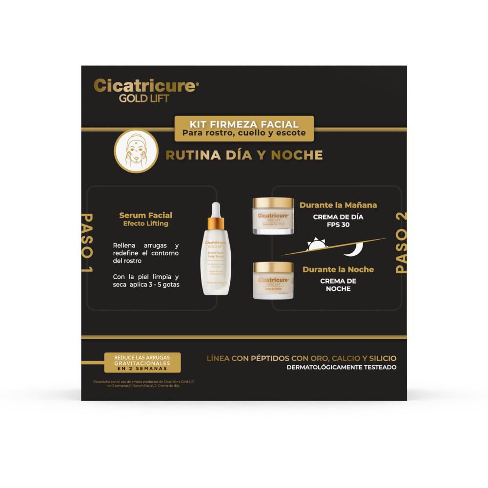 Pack Cicatricure Gold Día + Noche + Serum. image number 1.0