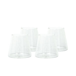 Pack 4 Vasos De Vidrio Estilo Japonés 320 Ml Simplit