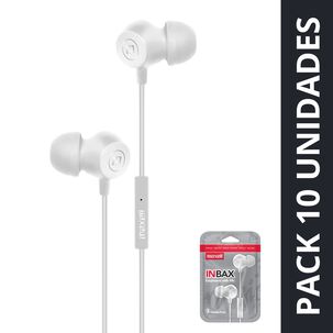 Pack 10 Aud&iacute;fonos Maxell In-bax Con Micr&oacute;fono In Ear 3.5mm Blanco
