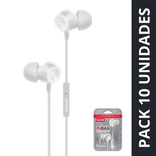 Pack 10 Aud&iacute;fonos Maxell In-bax Con Micr&oacute;fono In Ear 3.5mm Blanco