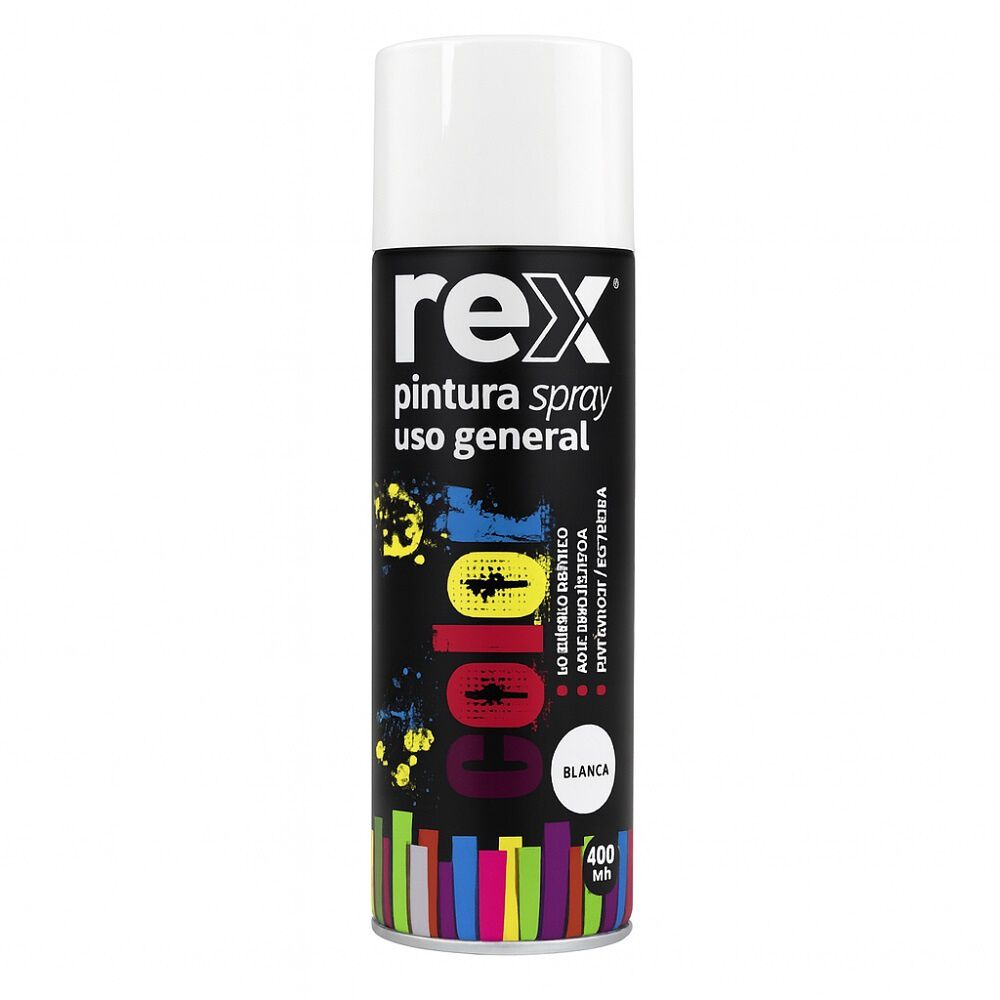 Pintura En Spray Uso General Secado R&aacute;pido Rex 400ml Blanca image number 0.0