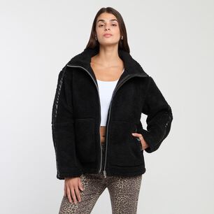 Chaqueta Sherpa Full Print Cuello Alto Mujer Rolly Go