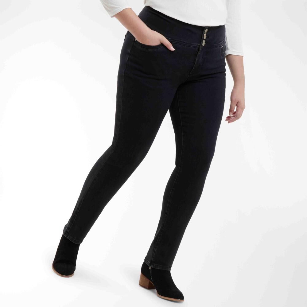 Jeans Talla Grande Tiro Alto Recto Push Up Mujer Sexy Large image number 2.0