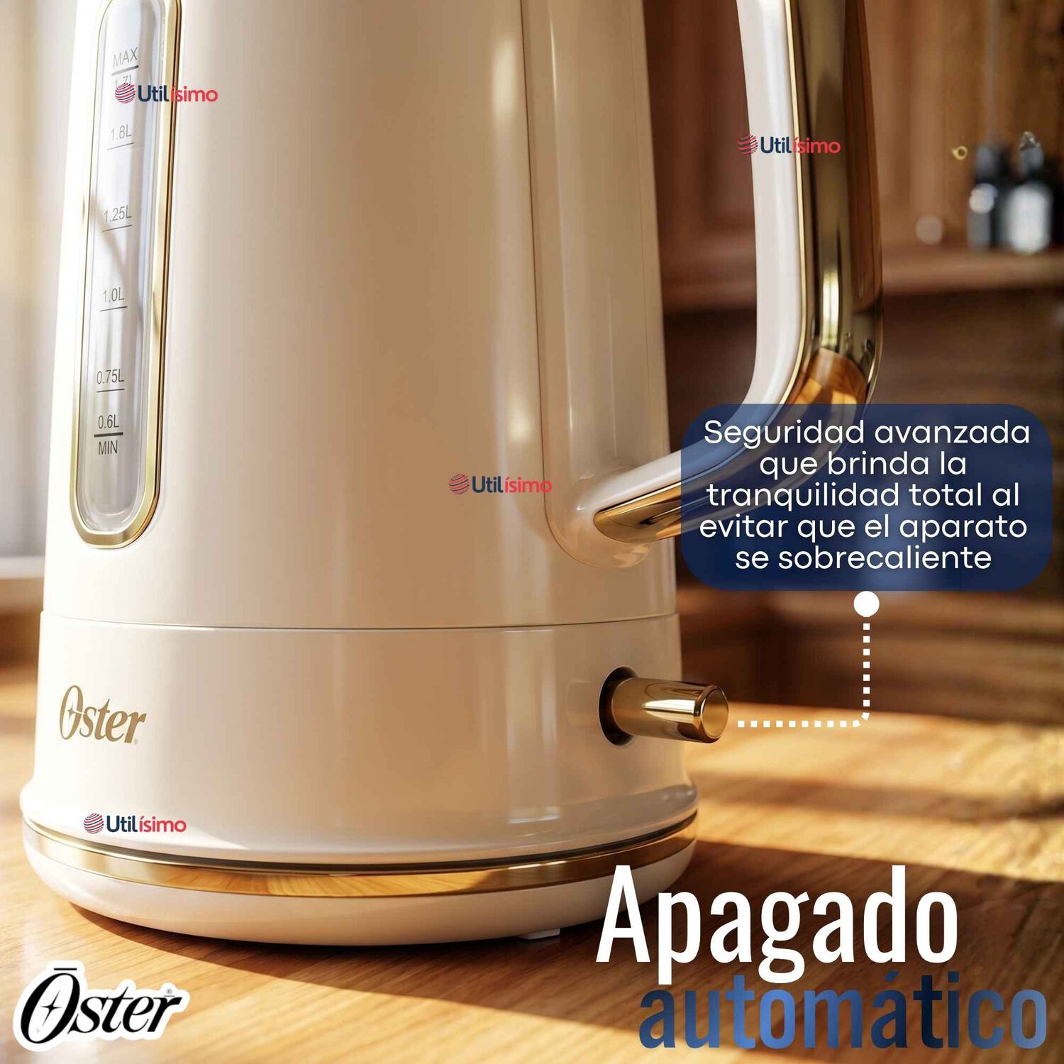 Hervidor El&eacute;ctrico Oster De 1.7 Litros Para T&eacute; Caf&eacute; E Infusiones Bvstkt8107om-052 image number 5.0
