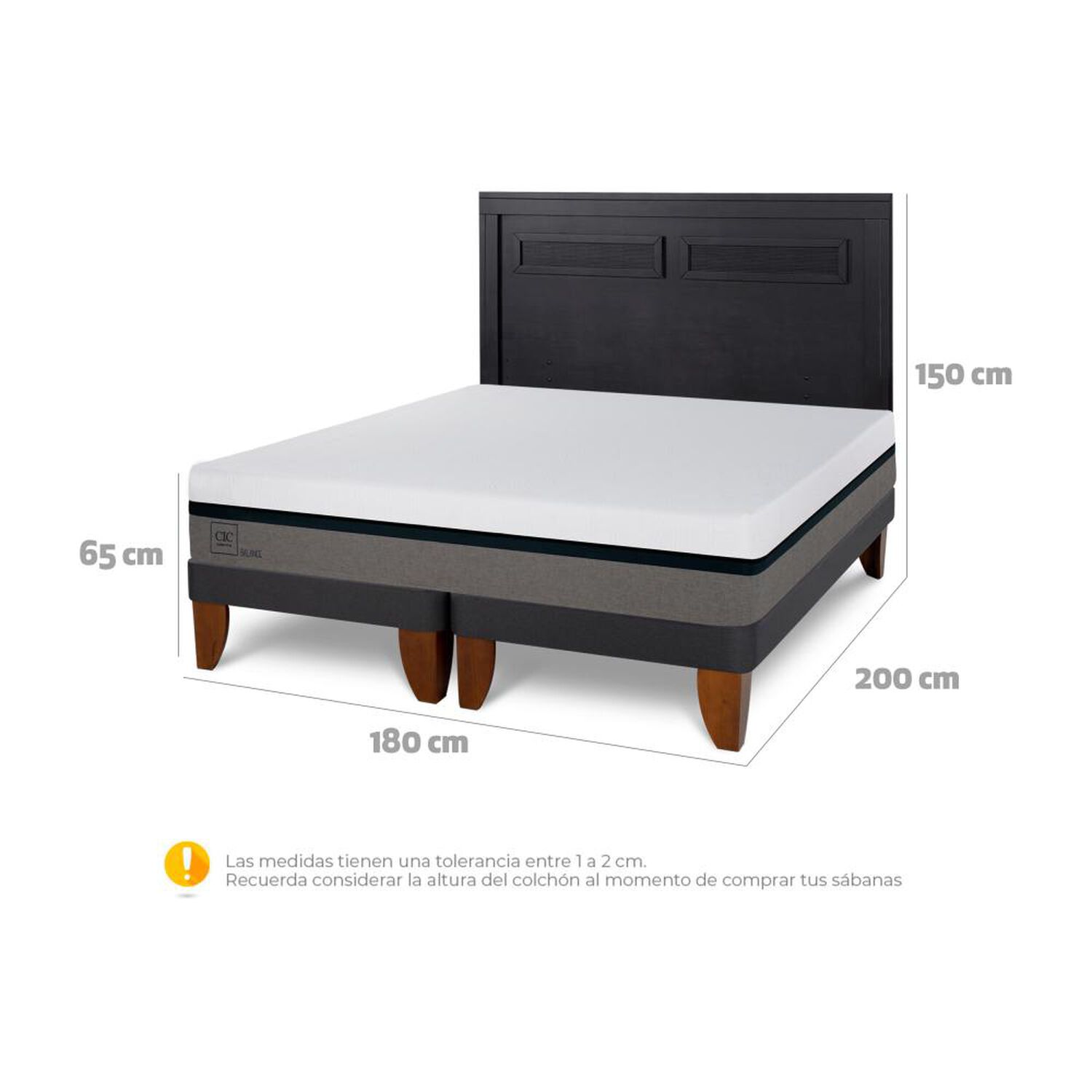 Cama Europea Cic Balance / King / Base Dividida + Respaldo image number 4.0