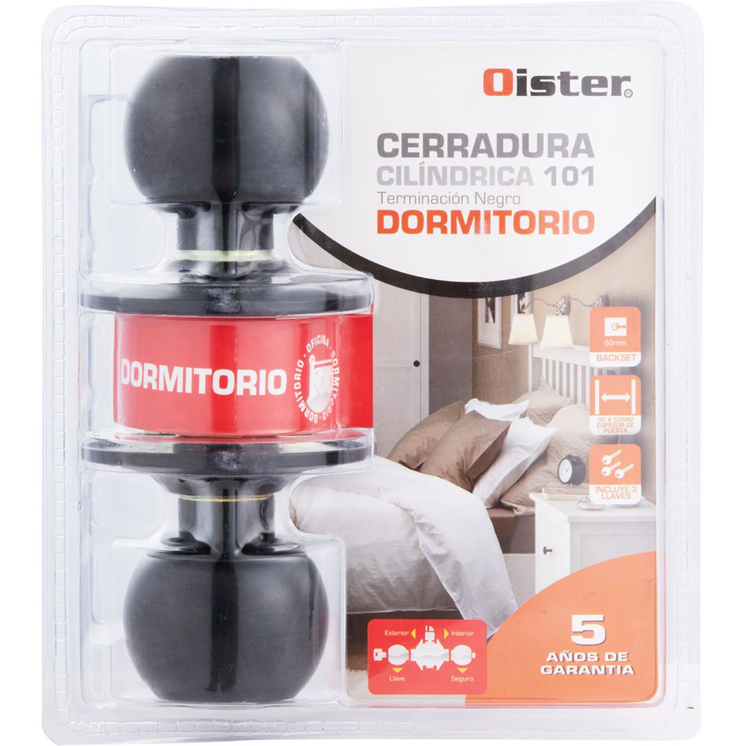 Cerradura Cil&iacute;ndrica Oister 101 Dormitorio image number 9.0