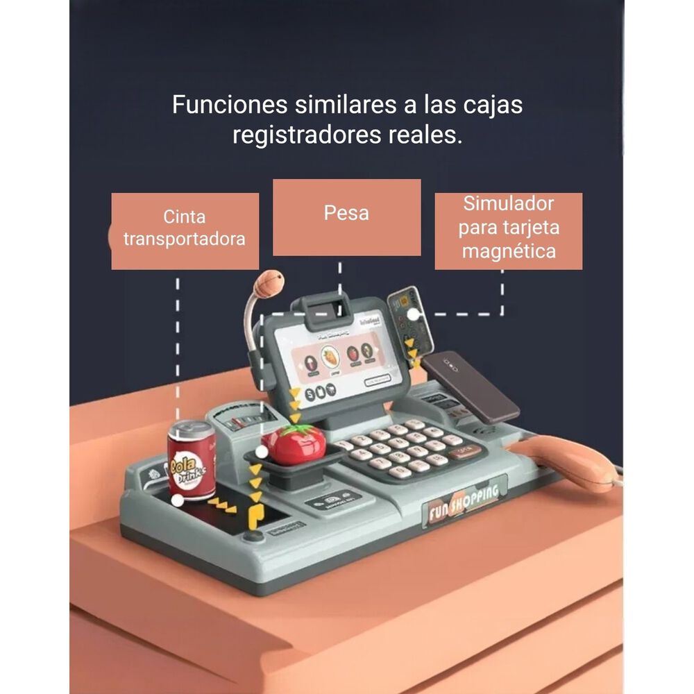 Juguete Caja Maquina Registradora Para Ni&ntilde;os image number 5.0