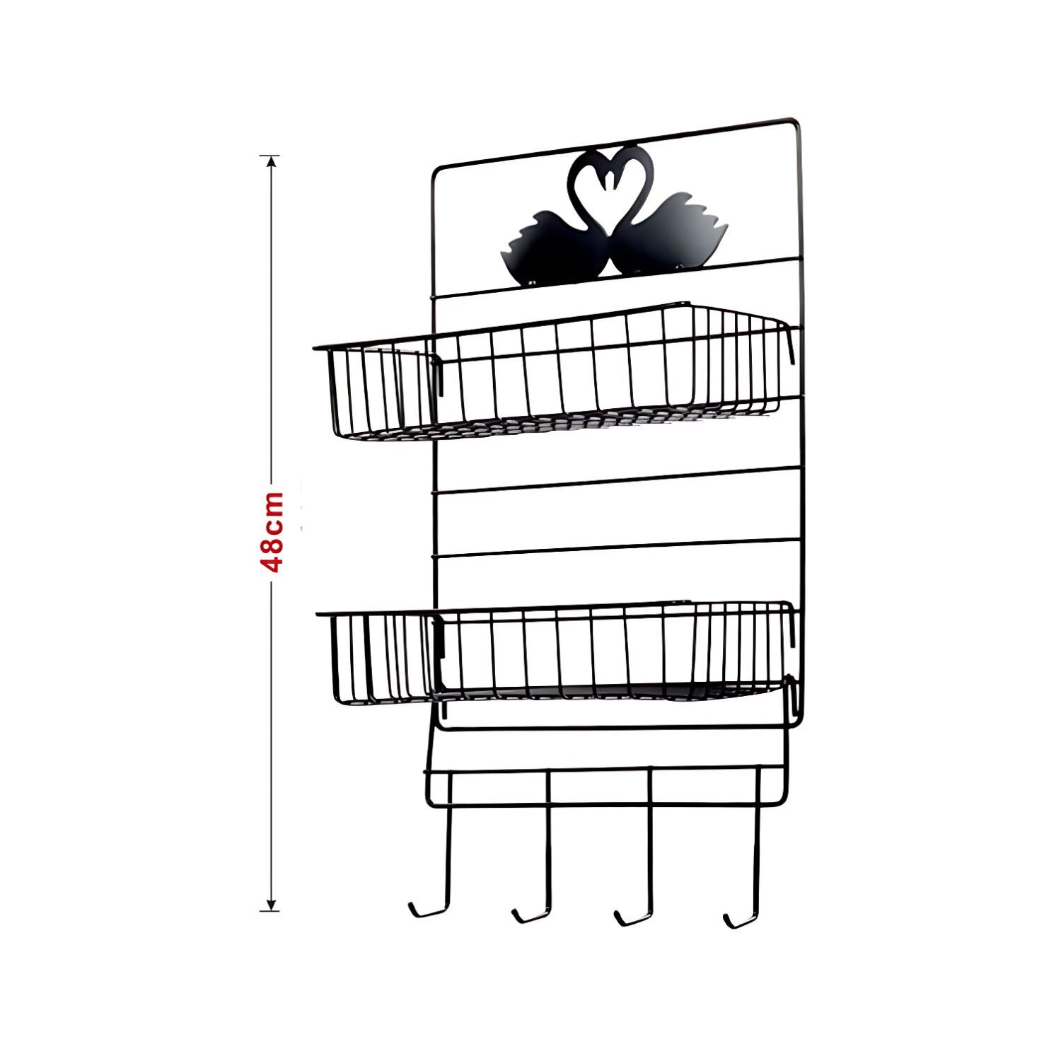 Organizador Colgante Met&aacute;lico Hogar 48 Cm 2 Pisos Almacenamiento image number 3.0