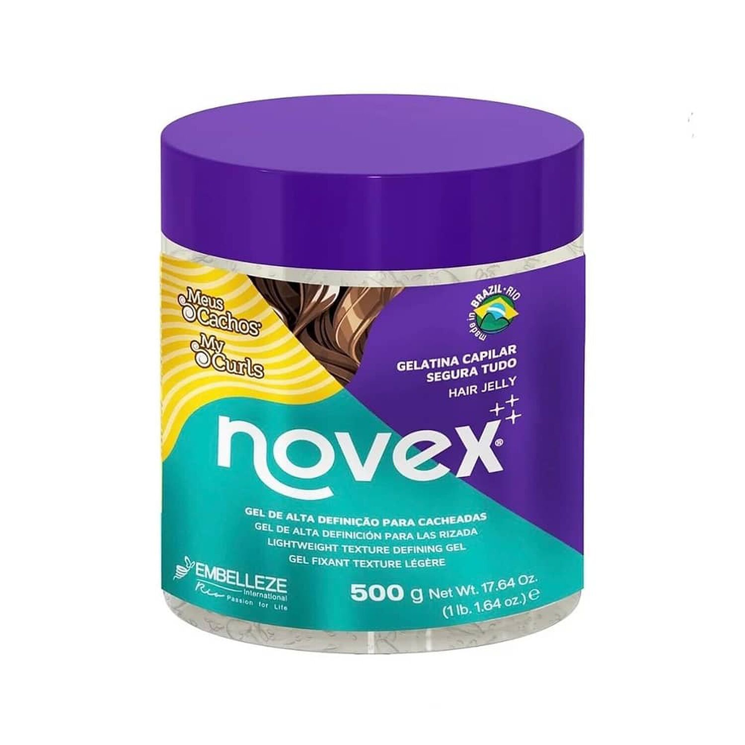 Gelatina Capilar Meus Cachos Segura Tudo 500g Novex image number 0.0