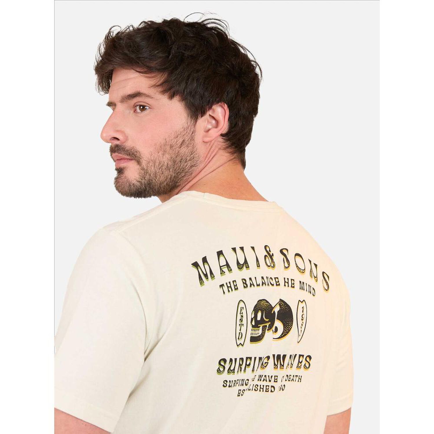 Polera Lisa Regular Manga Corta Cuello Redondo Hombre Maui And Sons image number 3.0