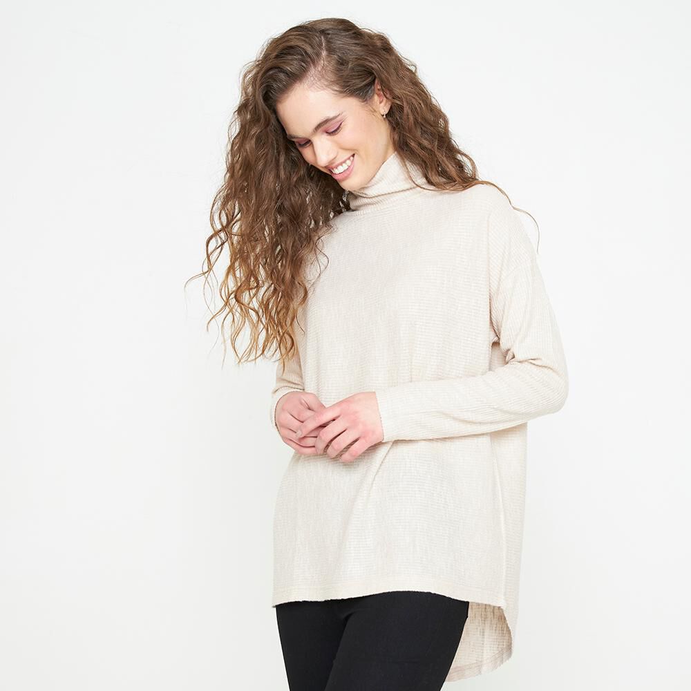 Sweater Liso Largo Cuello Alto Mujer Freedom image number 0.0