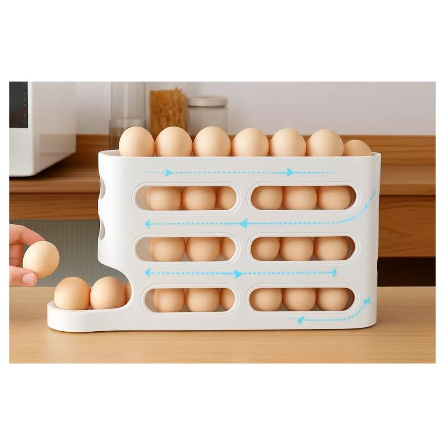 Dispensador De Huevos Rodante Organizador Refrigerador image number 4.0