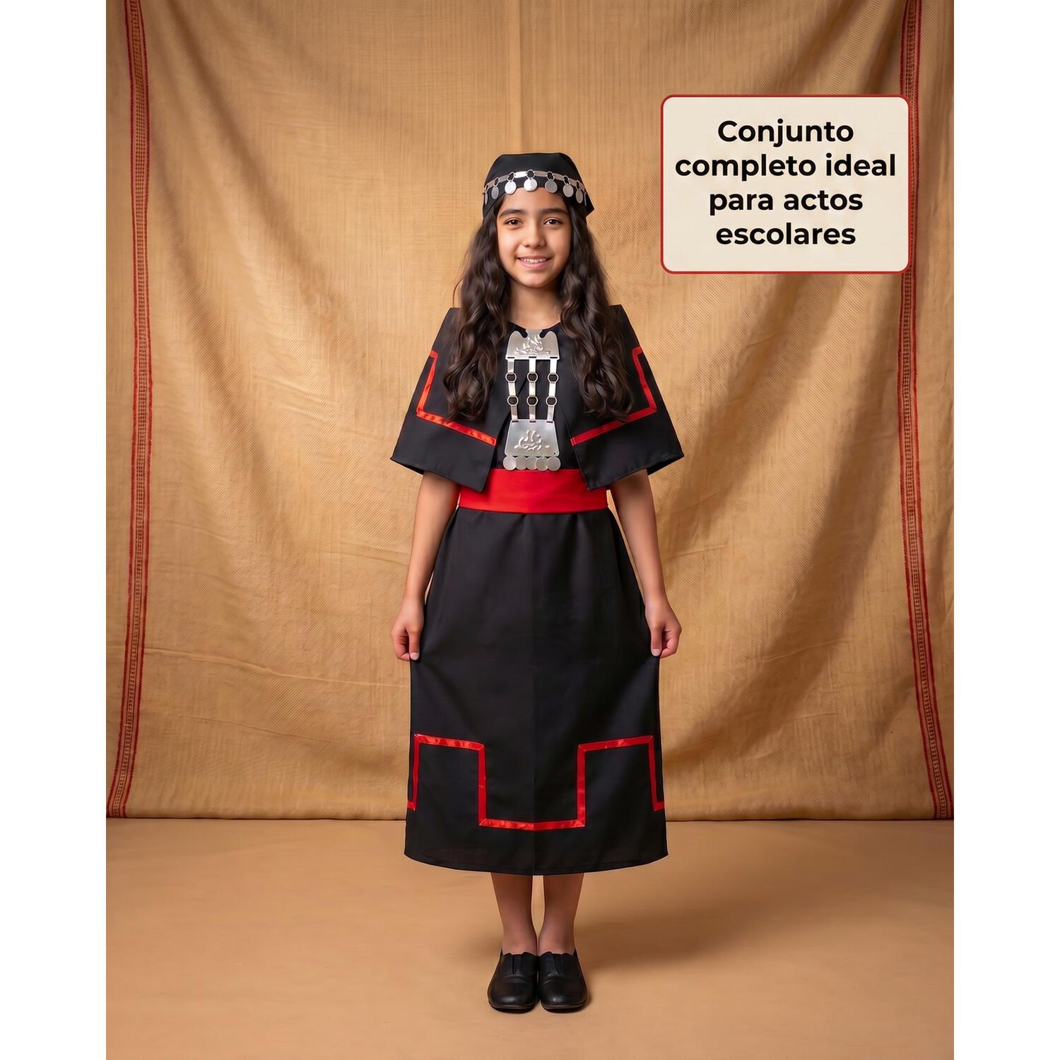 Traje T&iacute;pico Mapuche Con Accesorios Trapelacucha - Disfraz image number 5.0