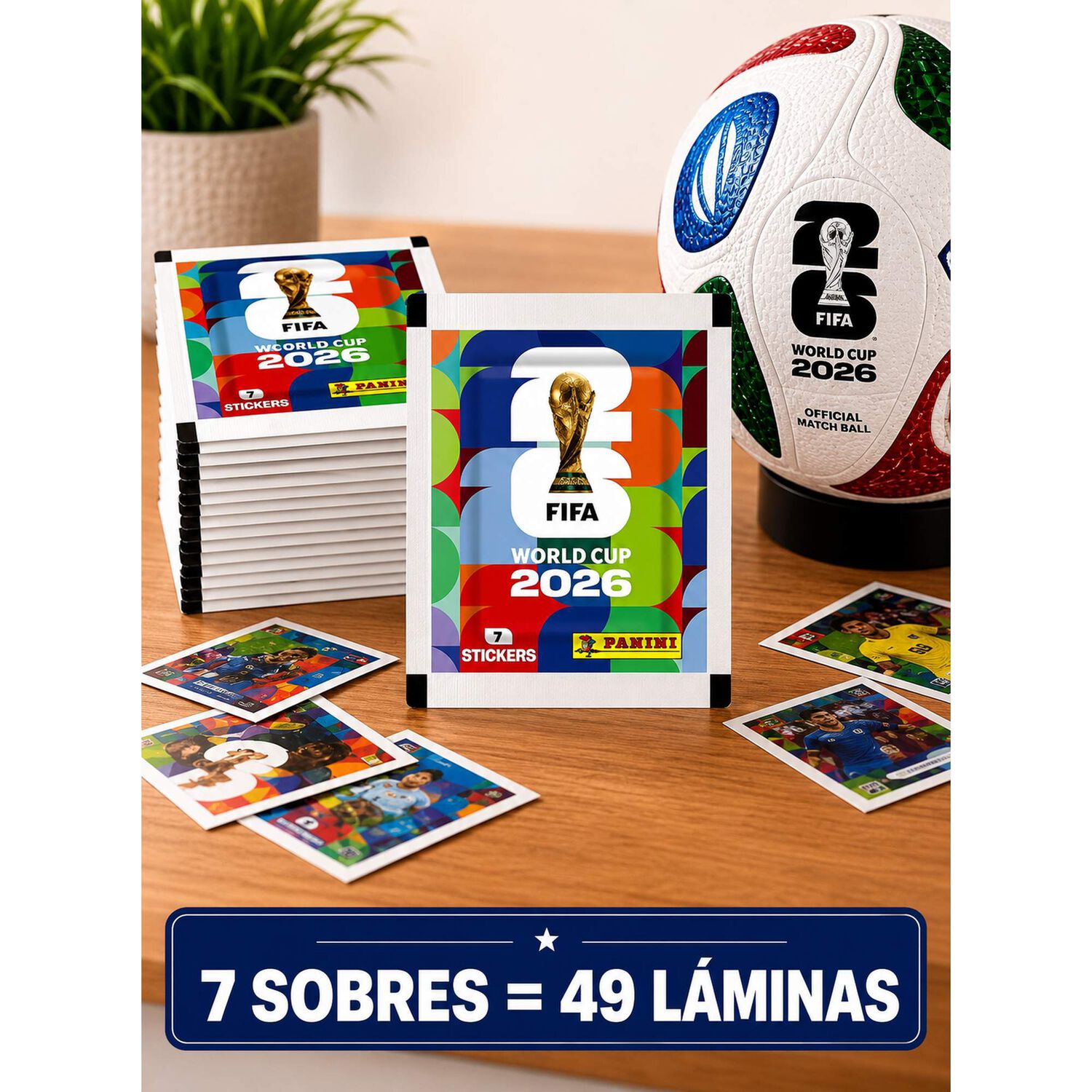 Pack 7 Sobres Panini Mundial 2026 49 L&aacute;minas Originales image number 7.0