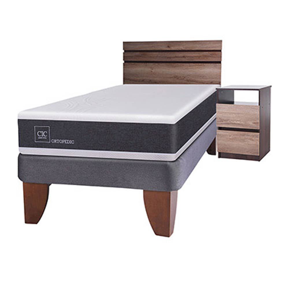 Cama Europea Cic New Ortopedic / 1.5 Plazas / Base Normal + Set De Maderas image number 4.0