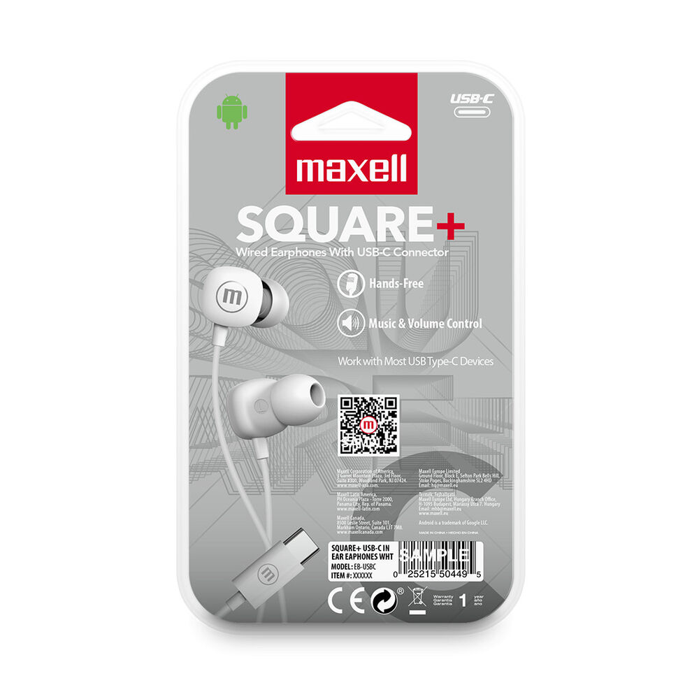 Audífonos Maxell Tipo C Square Blanco image number 1.0