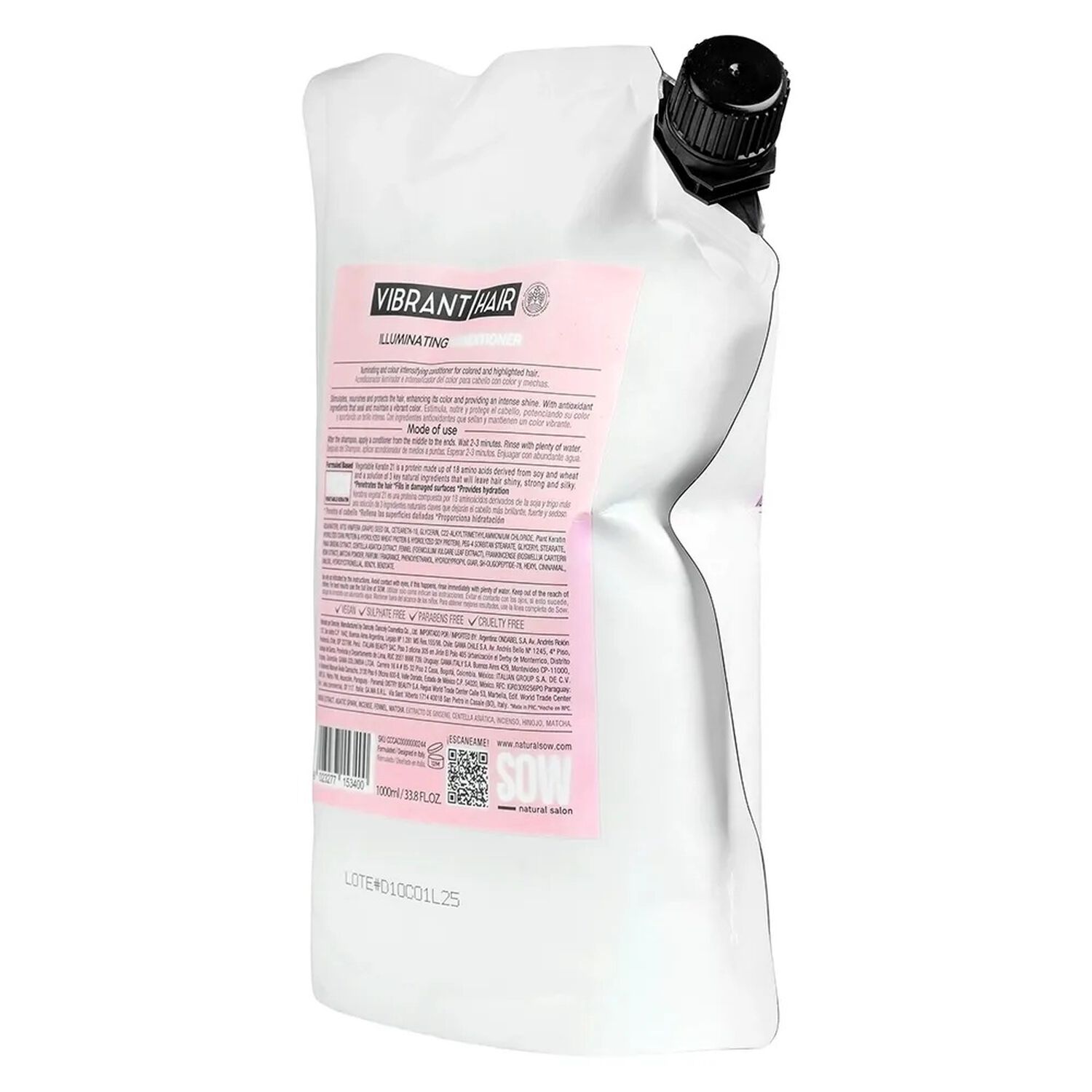 Acondicionador Sow Recargable Vibrant Hair Illuminating Vk21 1000ml image number 2.0