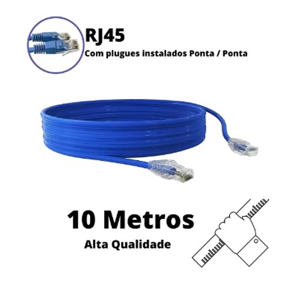Cable De Red Ethernet De 10 Metros Con Conector Cat5e Rj45 Pc image number 4.0