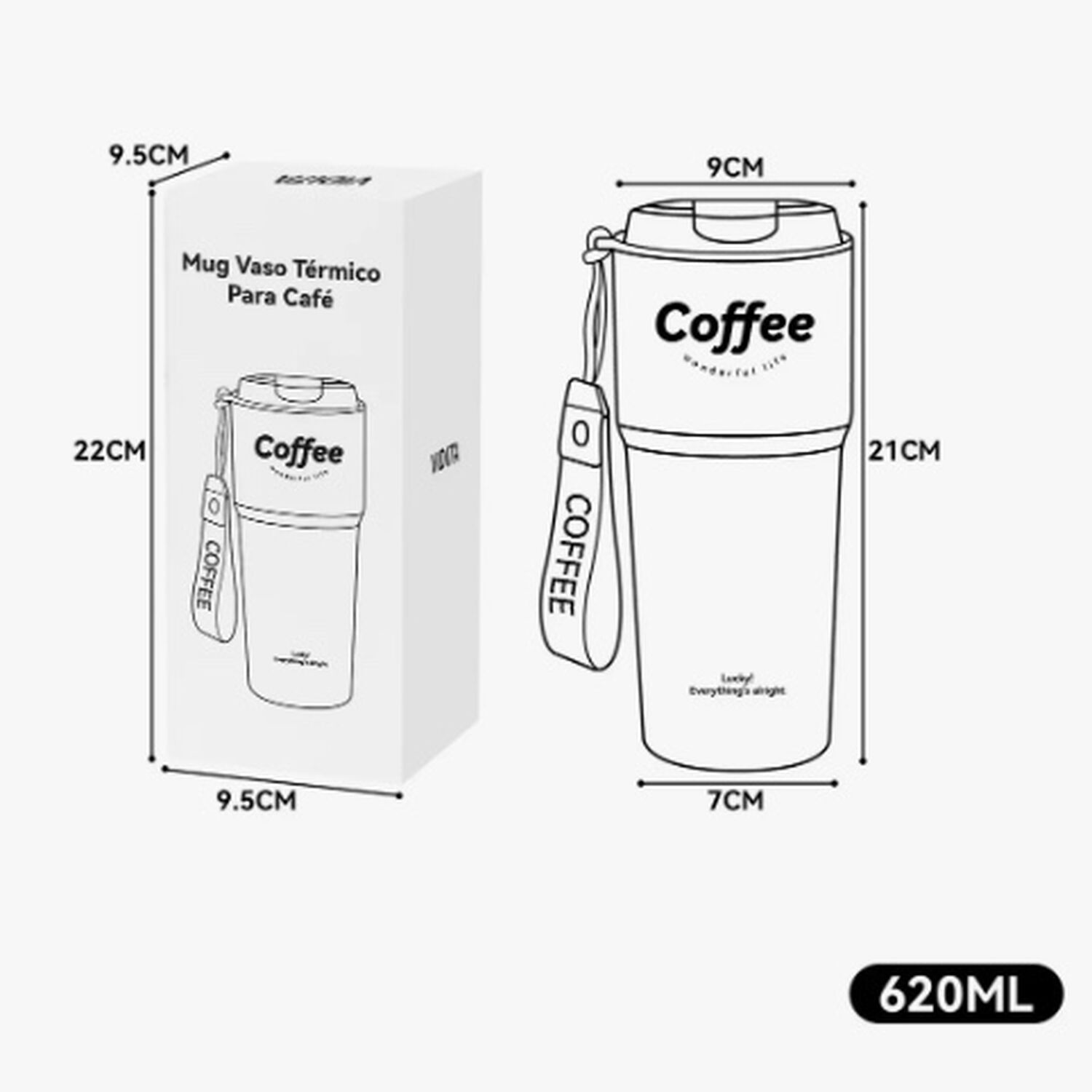 Termo Para Cafe Mug Negro image number 3.0