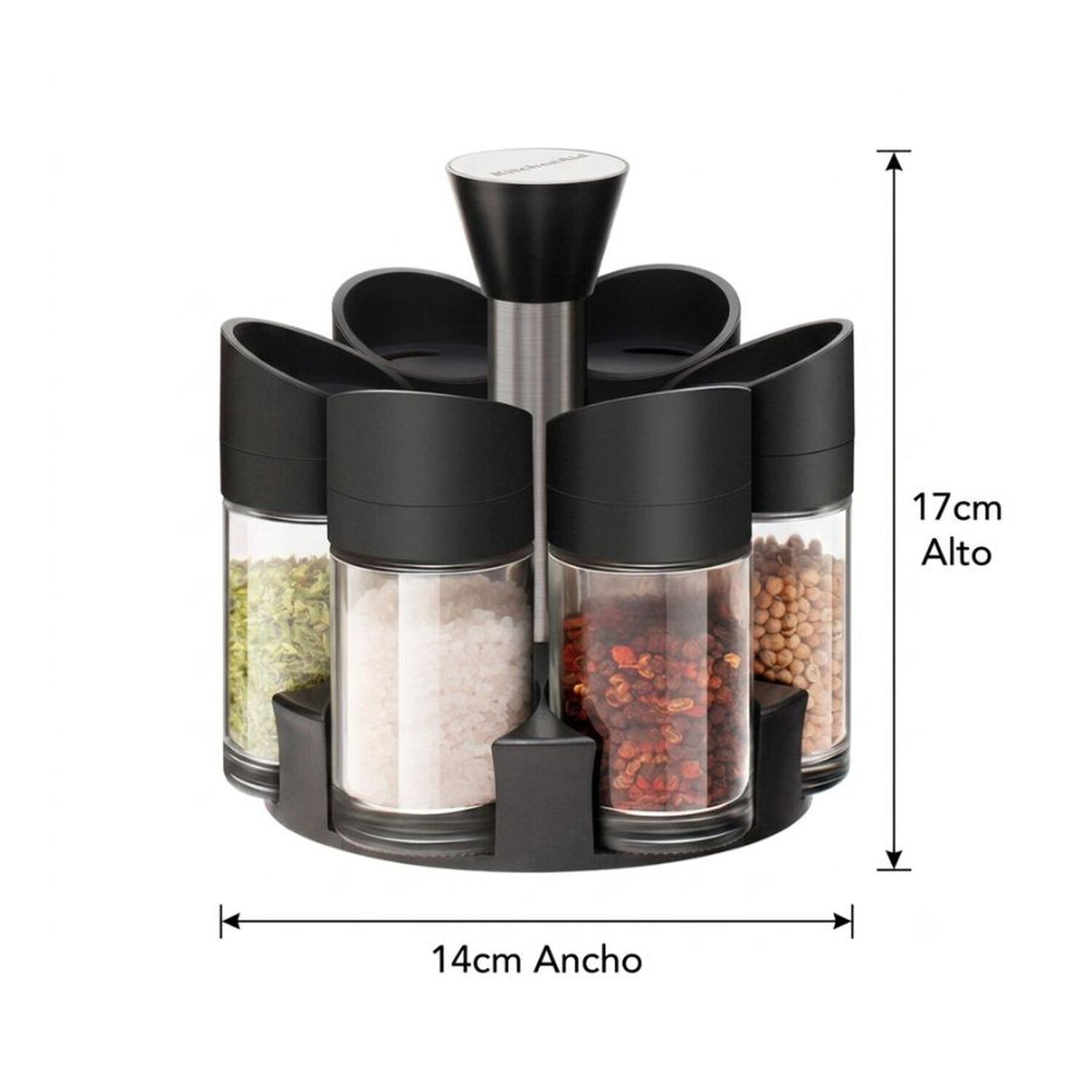 Especiero Giratorio 360 Organizador Cocina 6 Frascos Vidrio image number 1.0