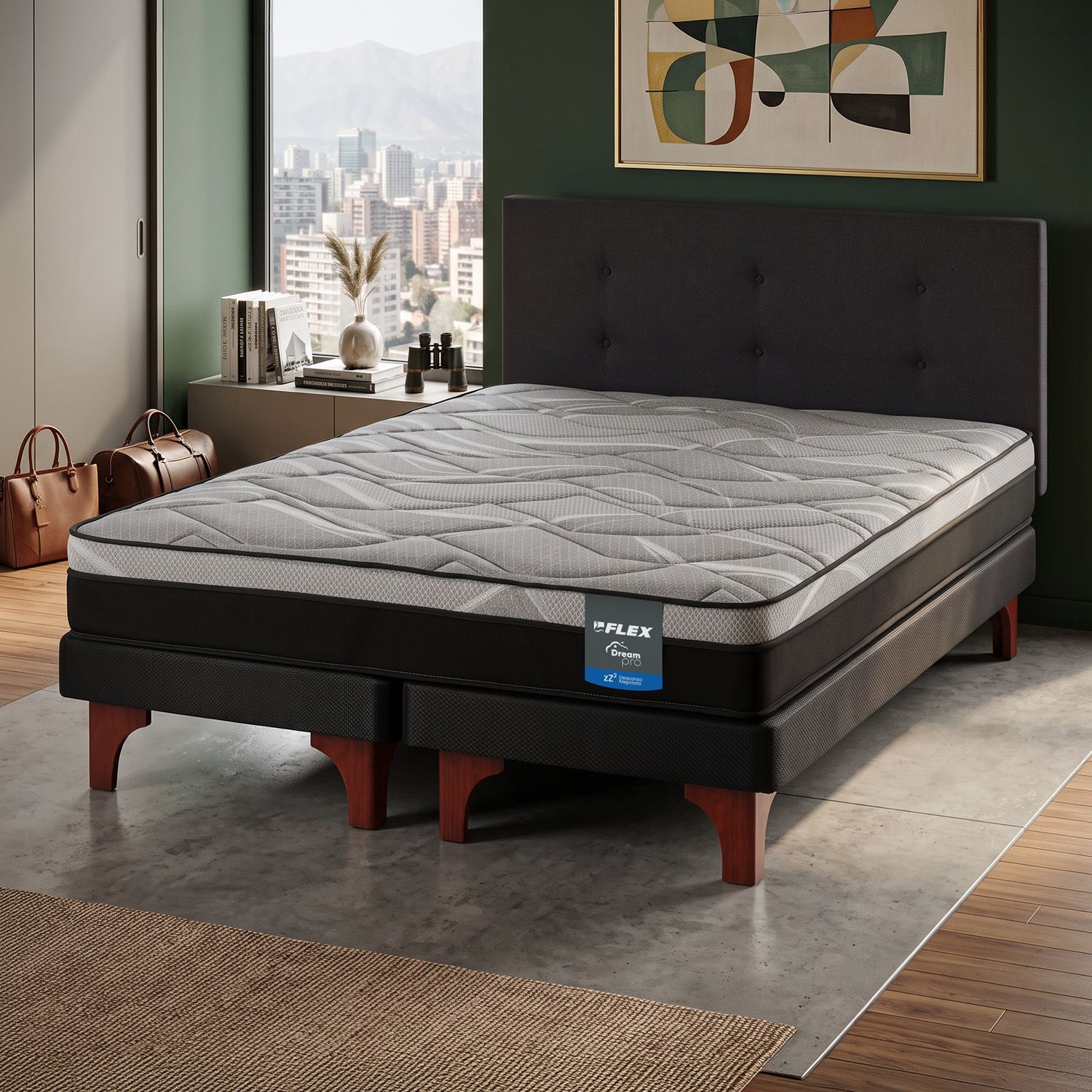 Cama Europea Flex Dream Pro / 2 Plazas + Respaldo image number 1.0