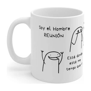 Taza Meme Flork - Soy El Hombre Reuni&oacute;n - Cer&aacute;mica Divertida