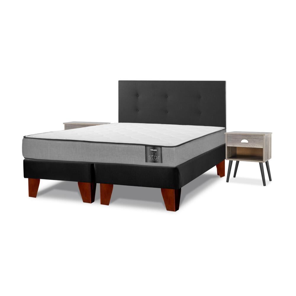 Cama Europea Flex Star / 2 Plazas / Base Dividida + Set De Maderas image number 1.0