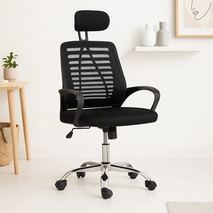 Silla De Oficina Ergos Ergonómica Con Cabeza - Negra