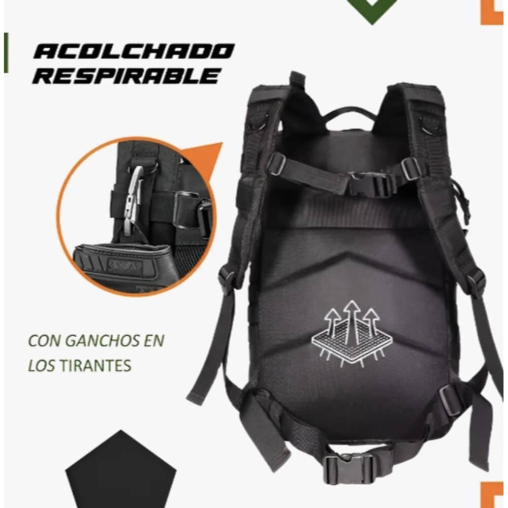 Mochila Tactica Outdoor 45l Impermeable Negro image number 3.0