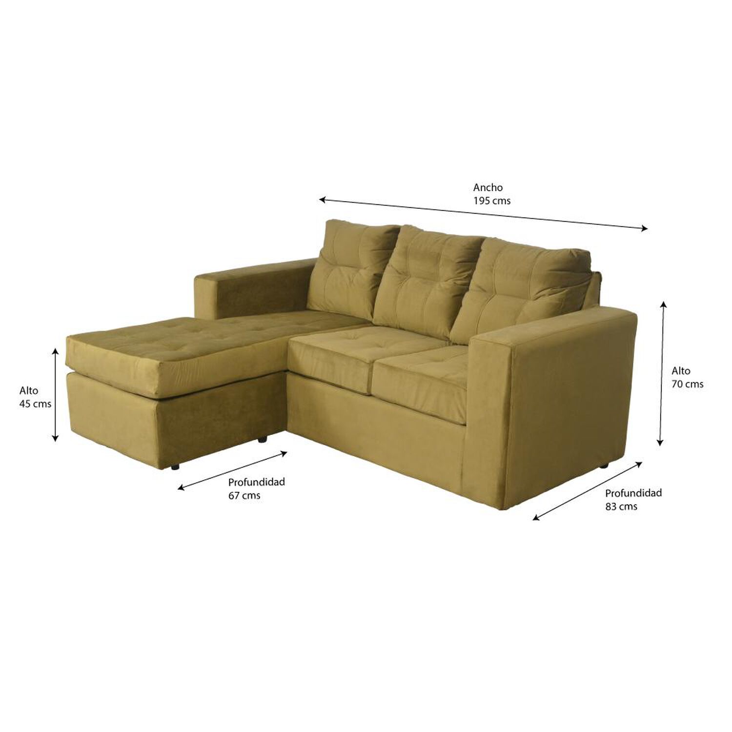 Sof&aacute; Casa Ideal Rodas / 3 Cuerpos + Pouf image number 1.0