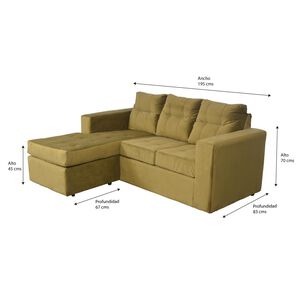 Sof&aacute; Casa Ideal Rodas / 3 Cuerpos + Pouf