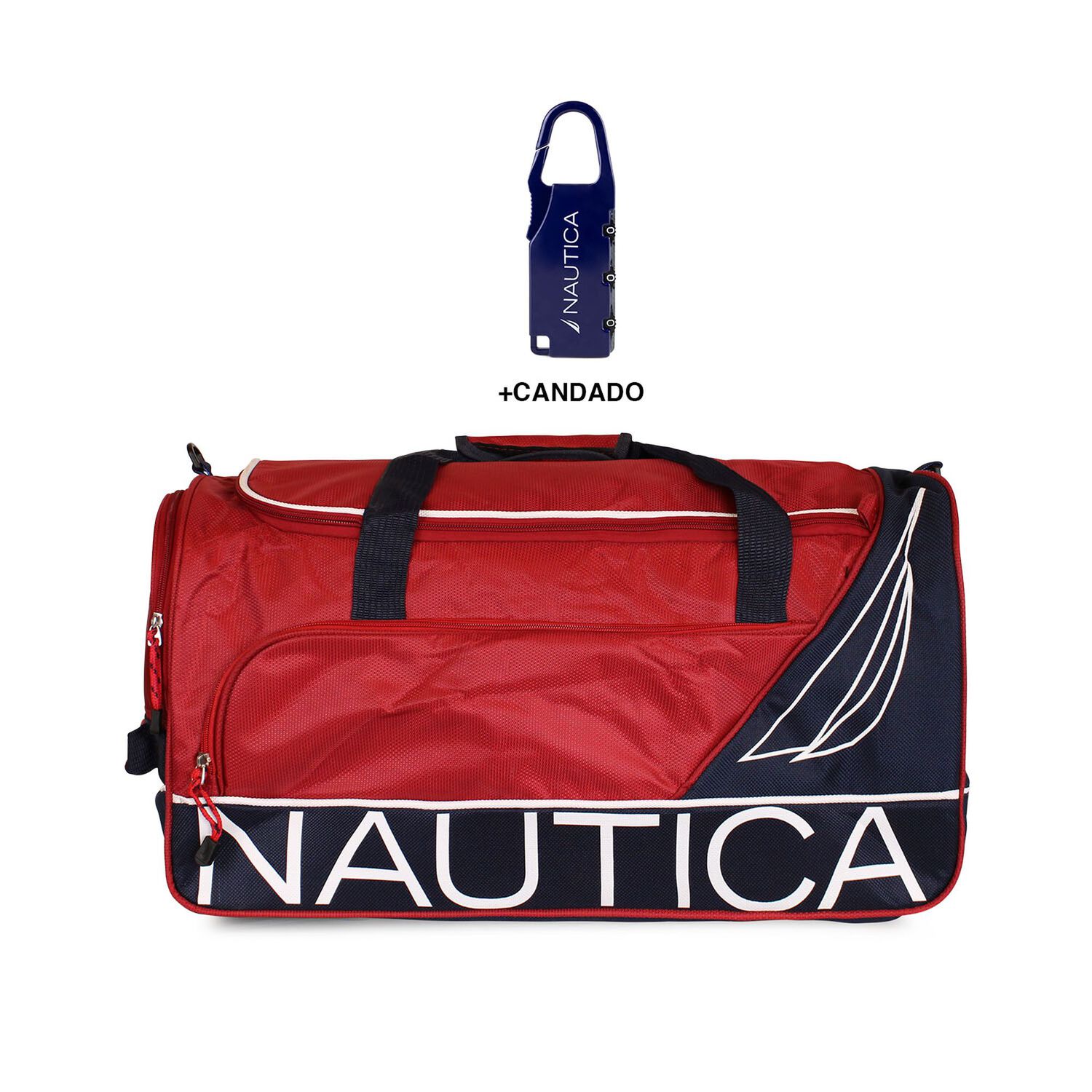 Bolso De Viaje Nautica Mannar M Rojo + Candado image number 0.0