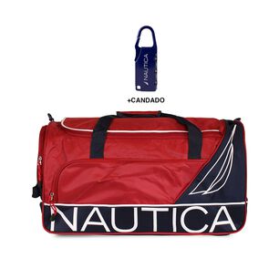 Bolso De Viaje Nautica Mannar M Rojo + Candado