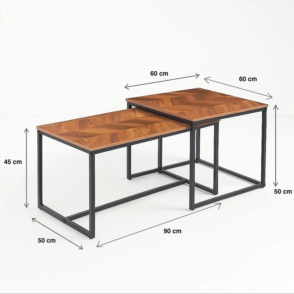 Mesa De Centro Doble Rectangular - Madera Clara image number 10.0