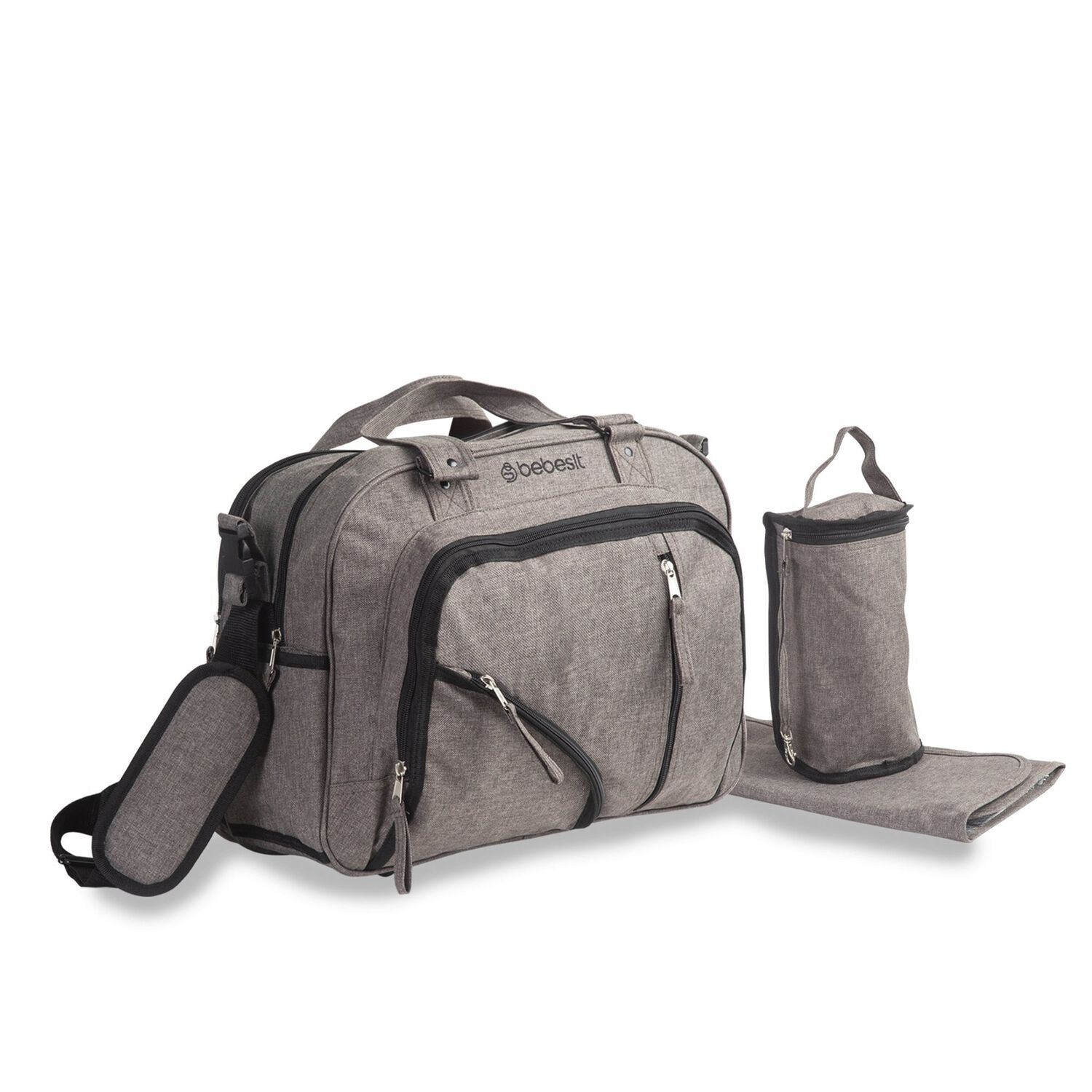 Bolso Maternal Mudador Pa&ntilde;alera Bebesit Melange - Gris image number 4.0