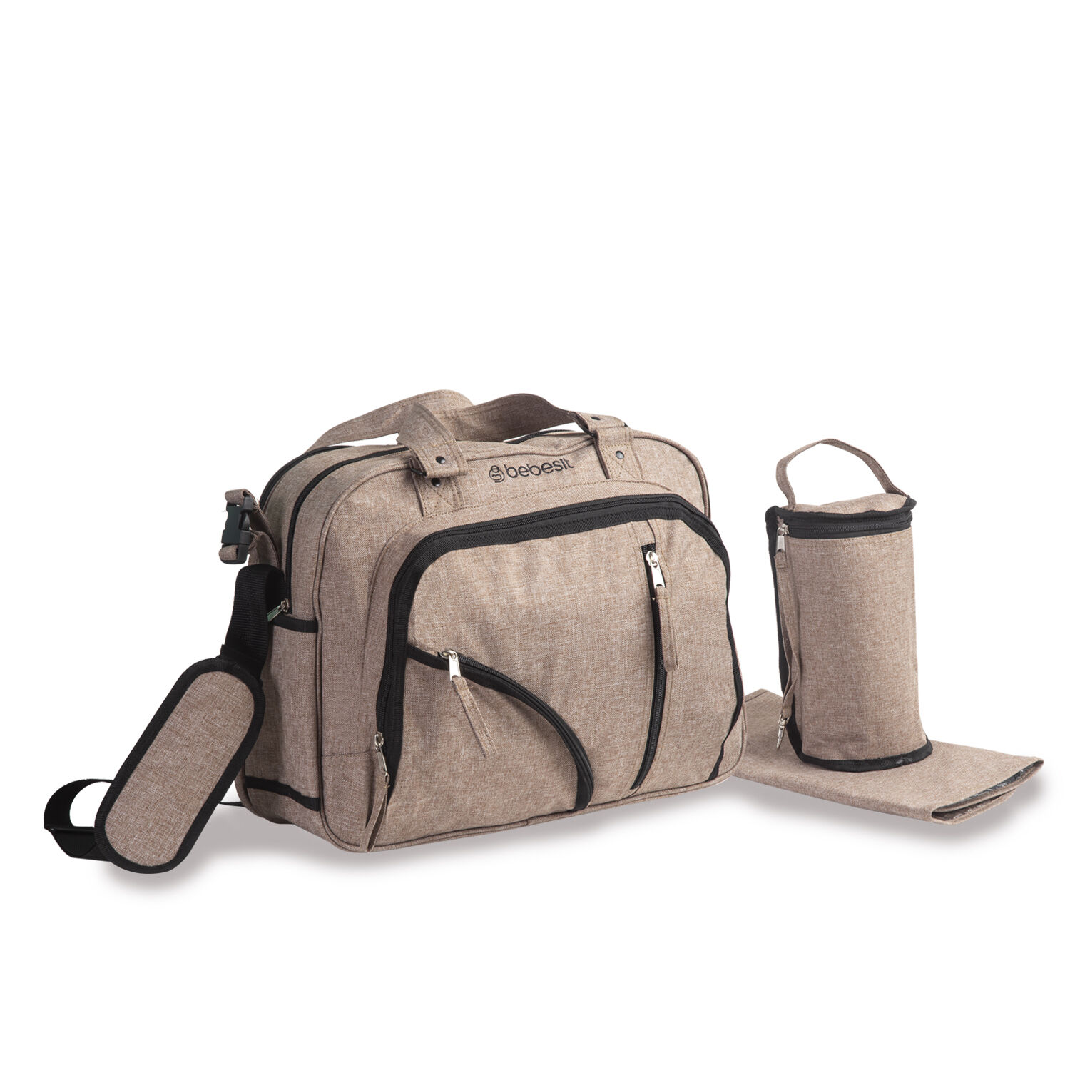 Bolso Maternal Mudador Pa&ntilde;alera Bebesit Melange - Beige image number 3.0